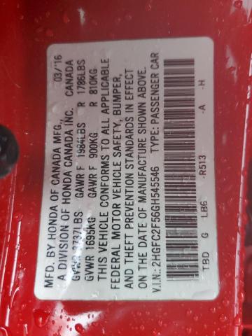 2016 HONDA CIVIC LX 2HGFC2F56GH545546