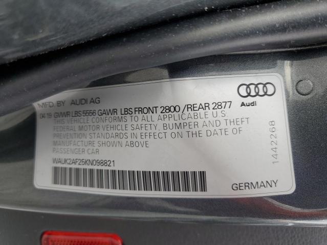 2019 AUDI A6 PREMIUM WAUK2AF25KN098821