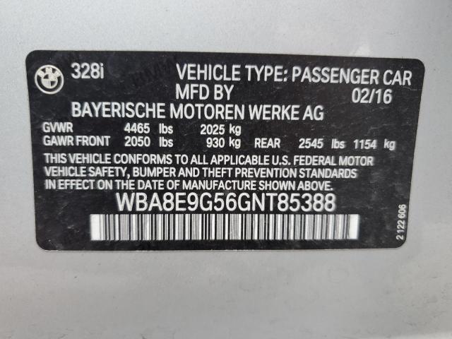 2016 BMW 328 I SULE WBA8E9G56GNT85388