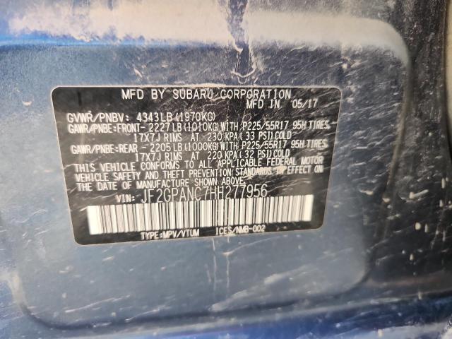 2017 SUBARU CROSSTREK JF2GPANC7HH277956