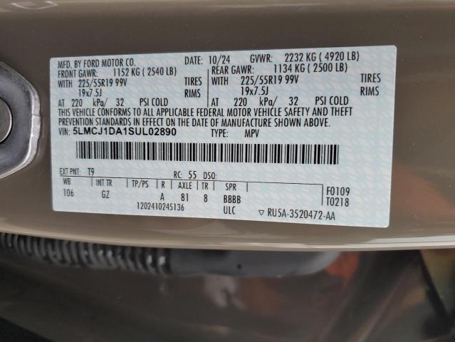 2025 LINCOLN CORSAIR PR - 5LMCJ1DA1SUL02890