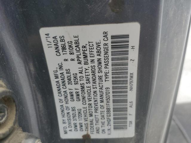 2015 HONDA CIVIC EX 2HGFG3B81FH507019