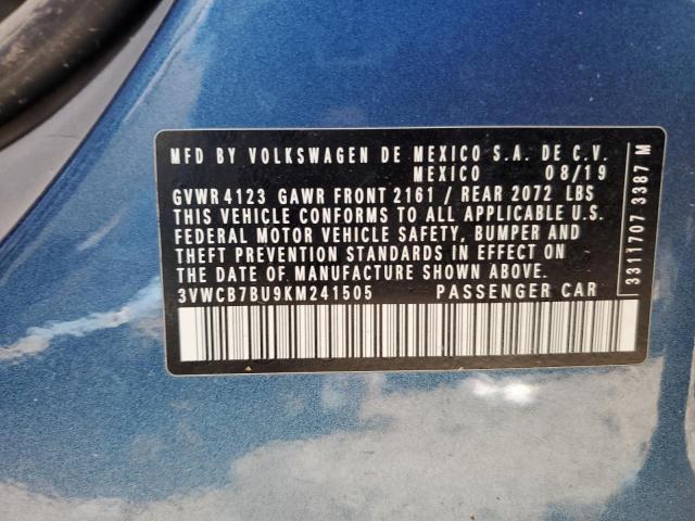 2019 VOLKSWAGEN JETTA S 3VWCB7BU9KM241505