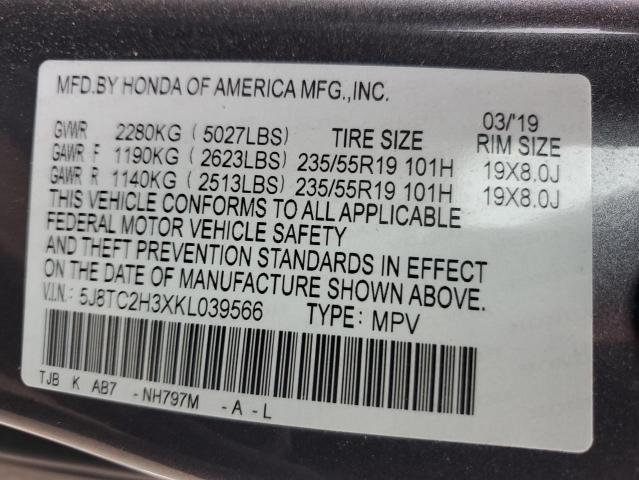 2019 ACURA RDX 5J8TC2H3XKL039566