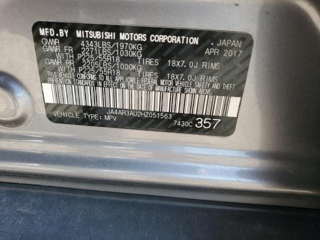 2017 MITSUBISHI OUTLANDER JA4AR3AU2HZ051563