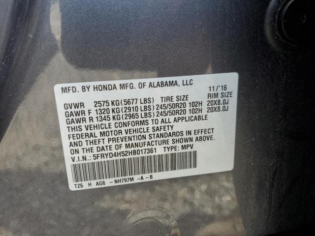 2017 ACURA MDX TECHNO 5FRYD4H52HB017361