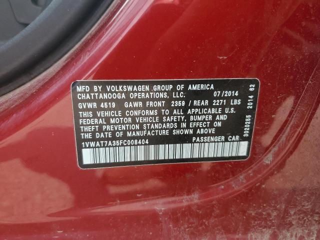 2015 VOLKSWAGEN PASSAT S 1VWAT7A35FC008404