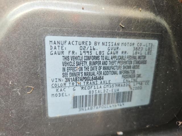 2016 NISSAN SENTRA S - 3N1AB7AP0GL646464