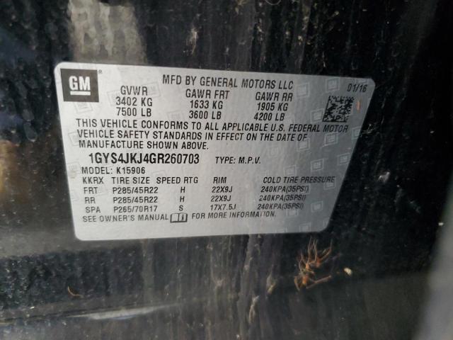 2016 CADILLAC ESCALADE E 1GYS4JKJ4GR260703