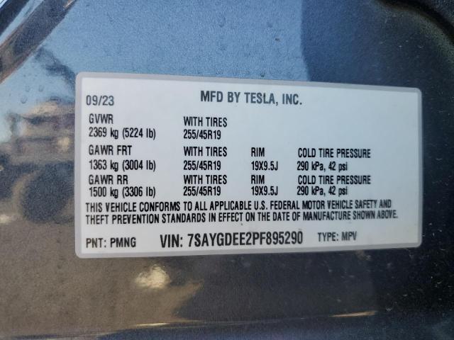 2023 TESLA MODEL Y 7SAYGDEE2PF895290