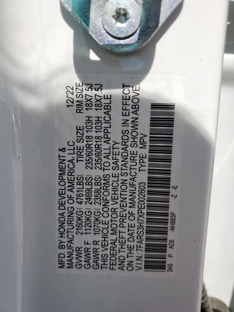 2023 HONDA CR-V EXL 7FARS3H7XPE002603