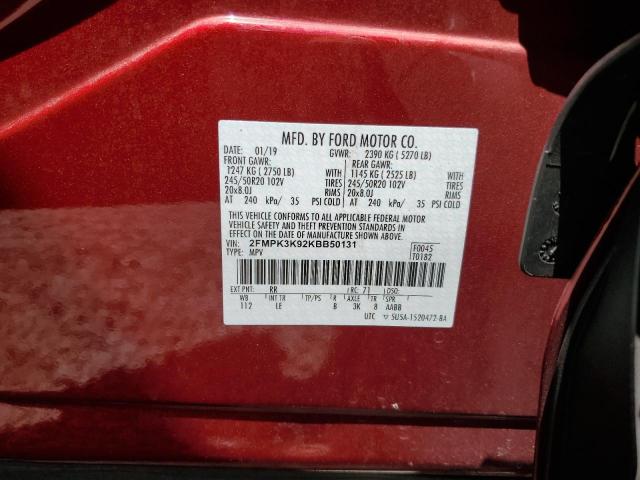 2019 FORD EDGE TITAN 2FMPK3K92KBB50131