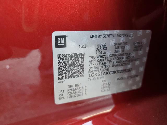2019 GMC YUKON SLE 1GKS1AKC3KR209187