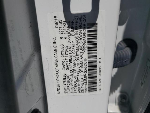 2019 ACURA TLX TECHNO - 19UUB3F40KA003518