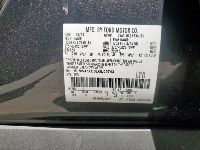 2020 LINCOLN AVIATOR RE 5LM5J7XC0LGL09743