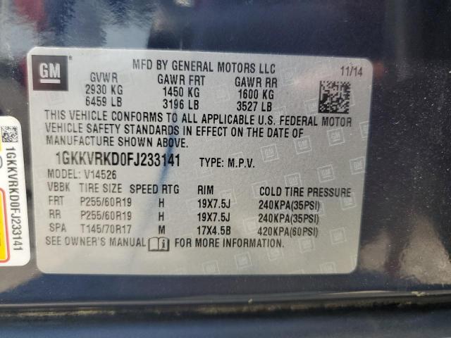 2015 GMC ACADIA SLT 1GKKVRKD0FJ233141