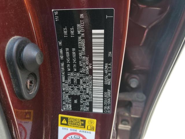 2017 TOYOTA HIGHLANDER SE 5TDJZRFH1HS363167