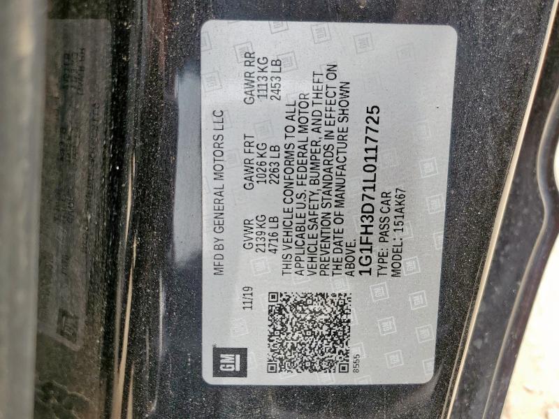 2020 CHEVROLET CAMARO SS 1G1FH3D71L0117725