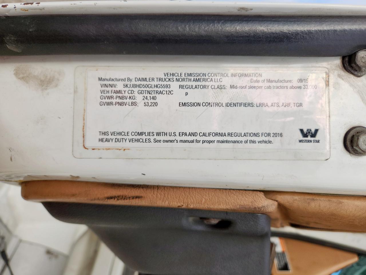 Lot #3291594923 2016 WESTERN STAR/AUTO CAR 5700 XE