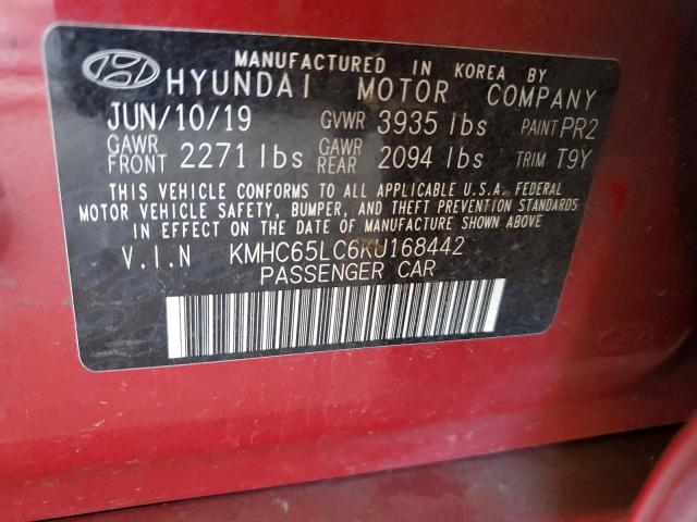 2019 HYUNDAI IONIQ BLUE KMHC65LC6KU168442