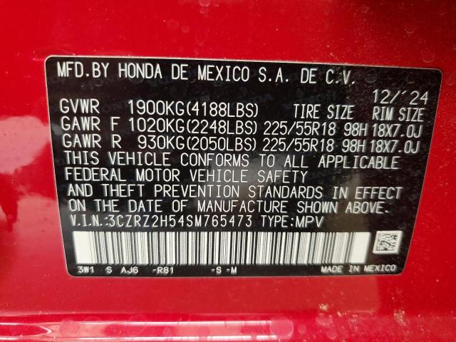 2025 HONDA HR-V SPORT 3CZRZ2H54SM765473