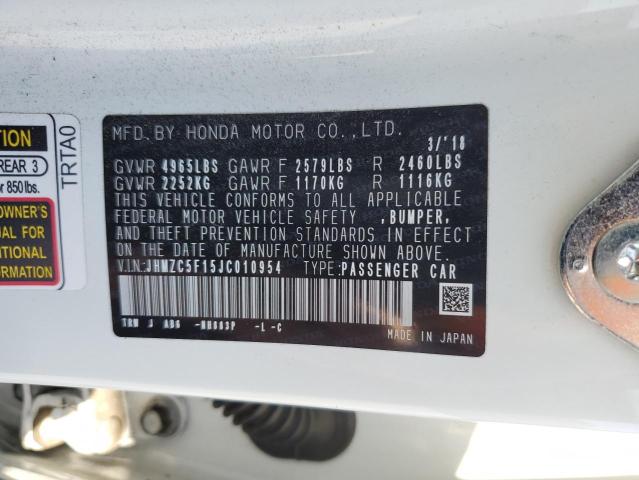 2018 HONDA CLARITY JHMZC5F15JC010954