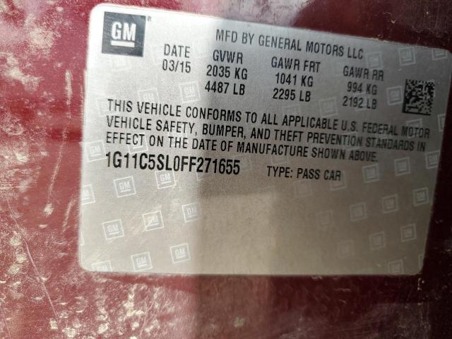 2015 CHEVROLET MALIBU 1LT 1G11C5SL0FF271655