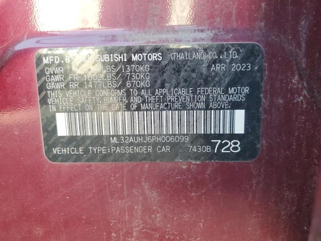 2023 MITSUBISHI MIRAGE ES ML32AUHJ6PH006099