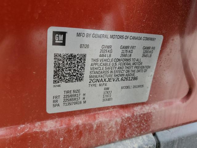 2020 CHEVROLET EQUINOX LT - 2GNAXJEV2L6261286