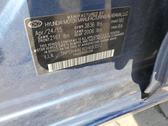 2016 HYUNDAI ELANTRA SE 5NPDH4AE8GH683512