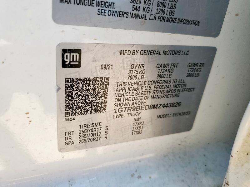 2021 GMC SIERRA K15 1GTR9BED8MZ443826