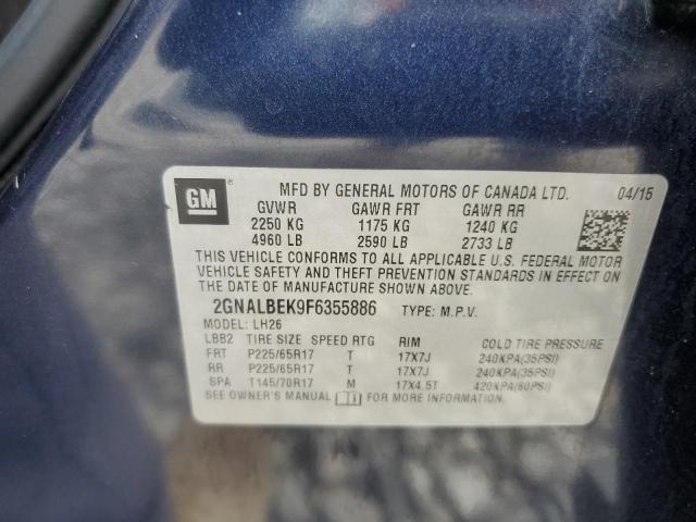 2015 CHEVROLET EQUINOX LT - 2GNALBEK9F6355886