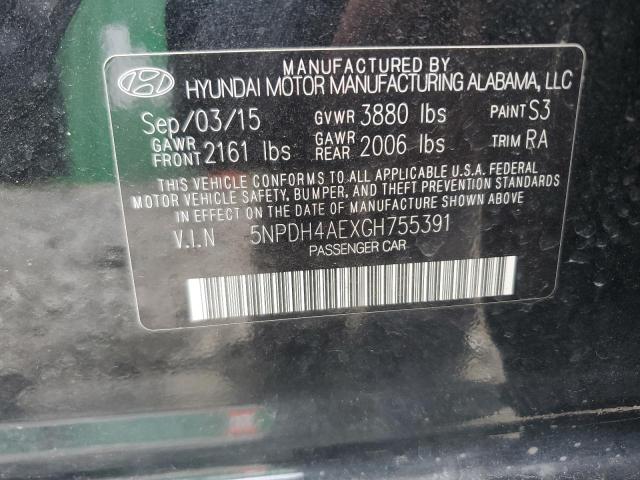 2016 HYUNDAI ELANTRA SE 5NPDH4AEXGH755391