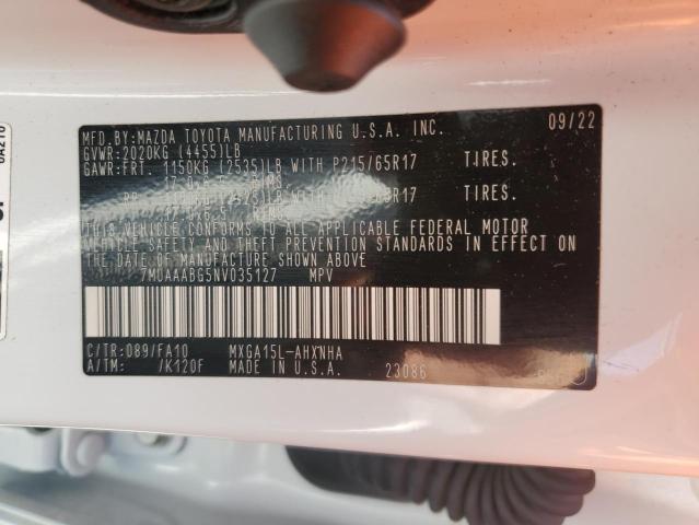 2022 TOYOTA COROLLA CR 7MUAAABG5NV035127