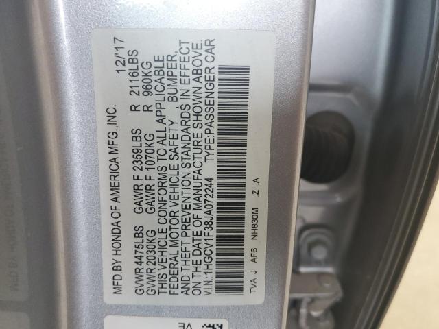 2018 HONDA ACCORD SPO 1HGCV1F38JA072244