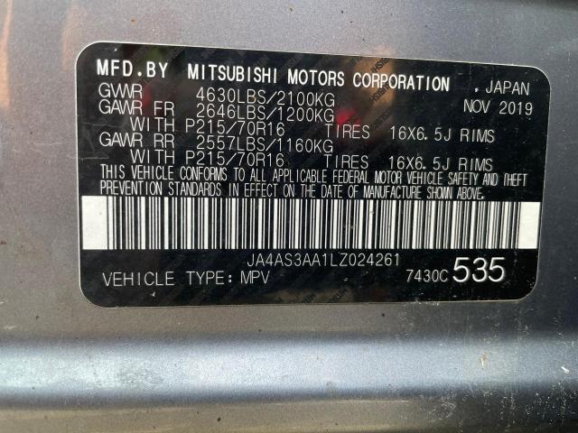 2020 MITSUBISHI ECLIPSE CR JA4AS3AA1LZ024261