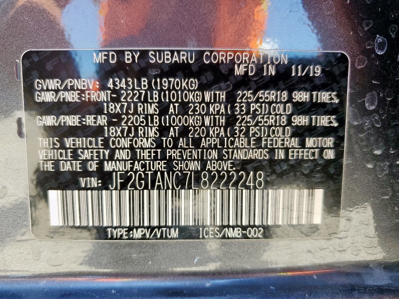2020 SUBARU CROSSTREK - JF2GTANC7L8222248