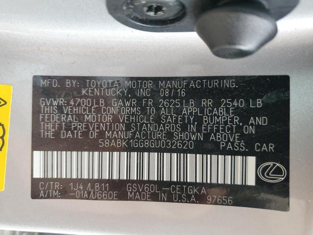 2016 LEXUS ES 350 58ABK1GG8GU032620