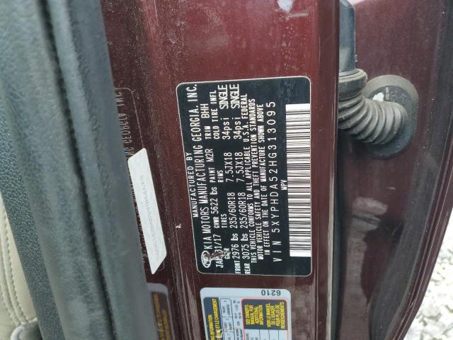 2017 KIA SORENTO EX 5XYPHDA52HG313095
