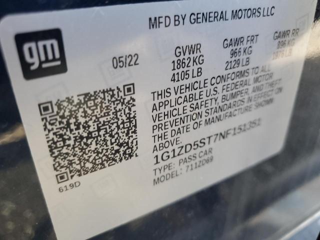 2022 CHEVROLET MALIBU LT 1G1ZD5ST7NF151351