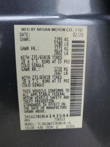 2020 NISSAN MURANO SV 5N1AZ2BS8LN143544