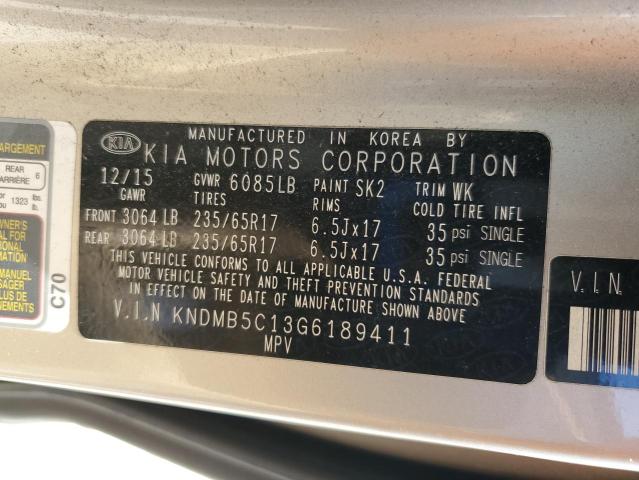 2016 KIA SEDONA LX - KNDMB5C13G6189411