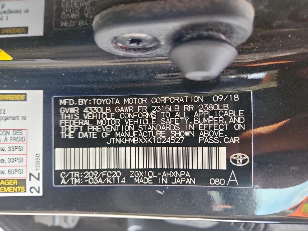 2019 TOYOTA C-HR XLE - JTNKHMBXXK1024527