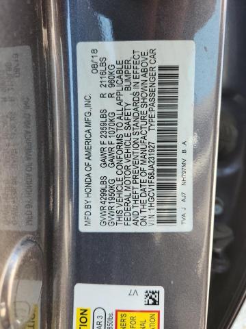 2018 HONDA ACCORD EXL 1HGCV1F58JA231927