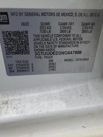 2022 GMC SIERRA K15 3GTUUDED1NG647888