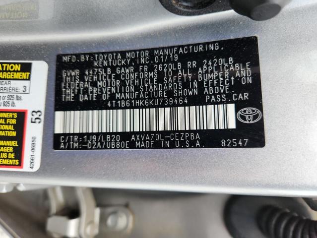 2019 TOYOTA CAMRY XSE - 4T1B61HK6KU739464