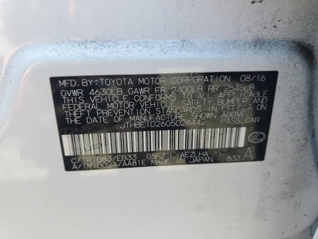 2016 LEXUS IS 350 JTHBE1D26G5028442