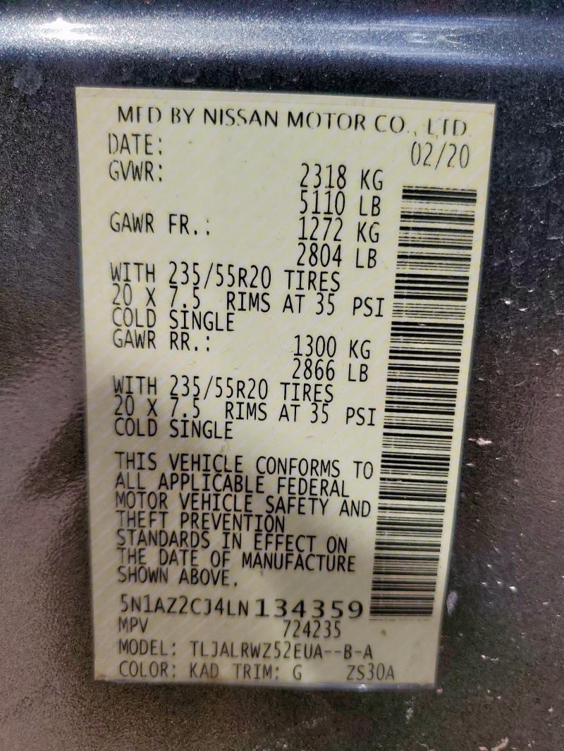 2020 NISSAN MURANO SL - 5N1AZ2CJ4LN134359