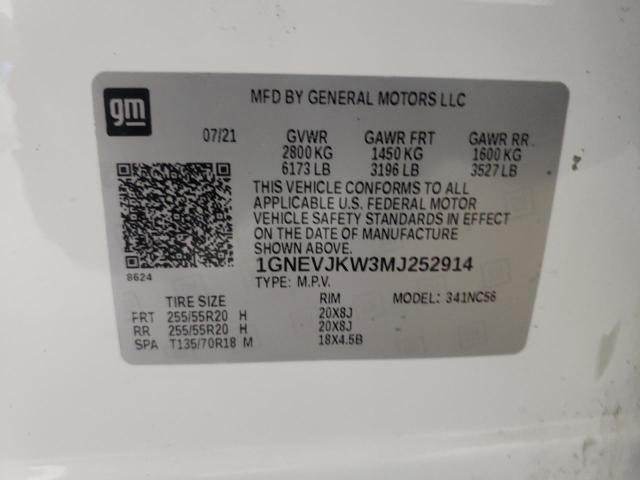 2021 CHEVROLET TRAVERSE R 1GNEVJKW3MJ252914