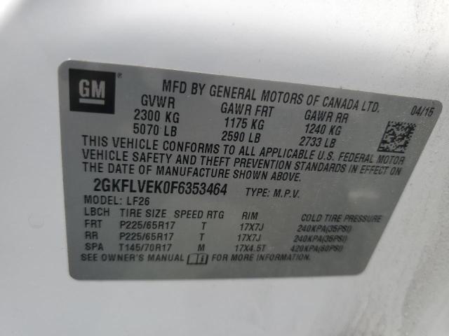 2015 GMC TERRAIN SL 2GKFLVEK0F6353464